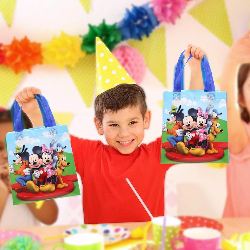 Disney Mickey and Friends Party Favor Bags Set – 12 Pack of 8" Mickey Mouse Party Goodie Bags for Kids Bulk Reusable Totes | Birthday Party Supplies - Image 5